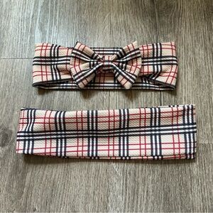 Mommy & Me Cream/Red Matching Headbands Set